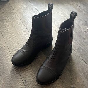 Saxon Syntovia Ladies Zip Paddock Boots, Brown, 7